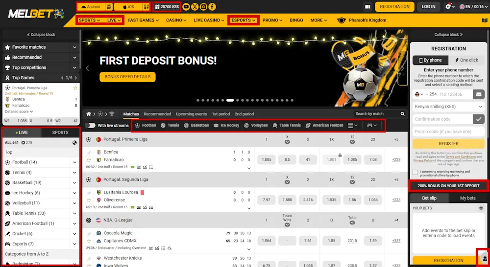 Melbet Kenya Sports Betting and Some Key features Screenshot